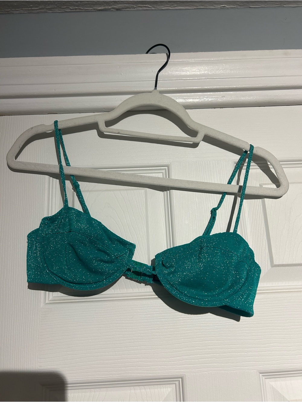 Triangl bikini green sparkle underwire